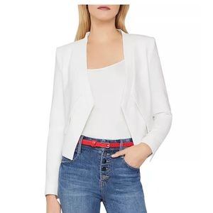 BCBG MAXAZRIA Lloyd Cropped Angled Front Blazer White, Sz S